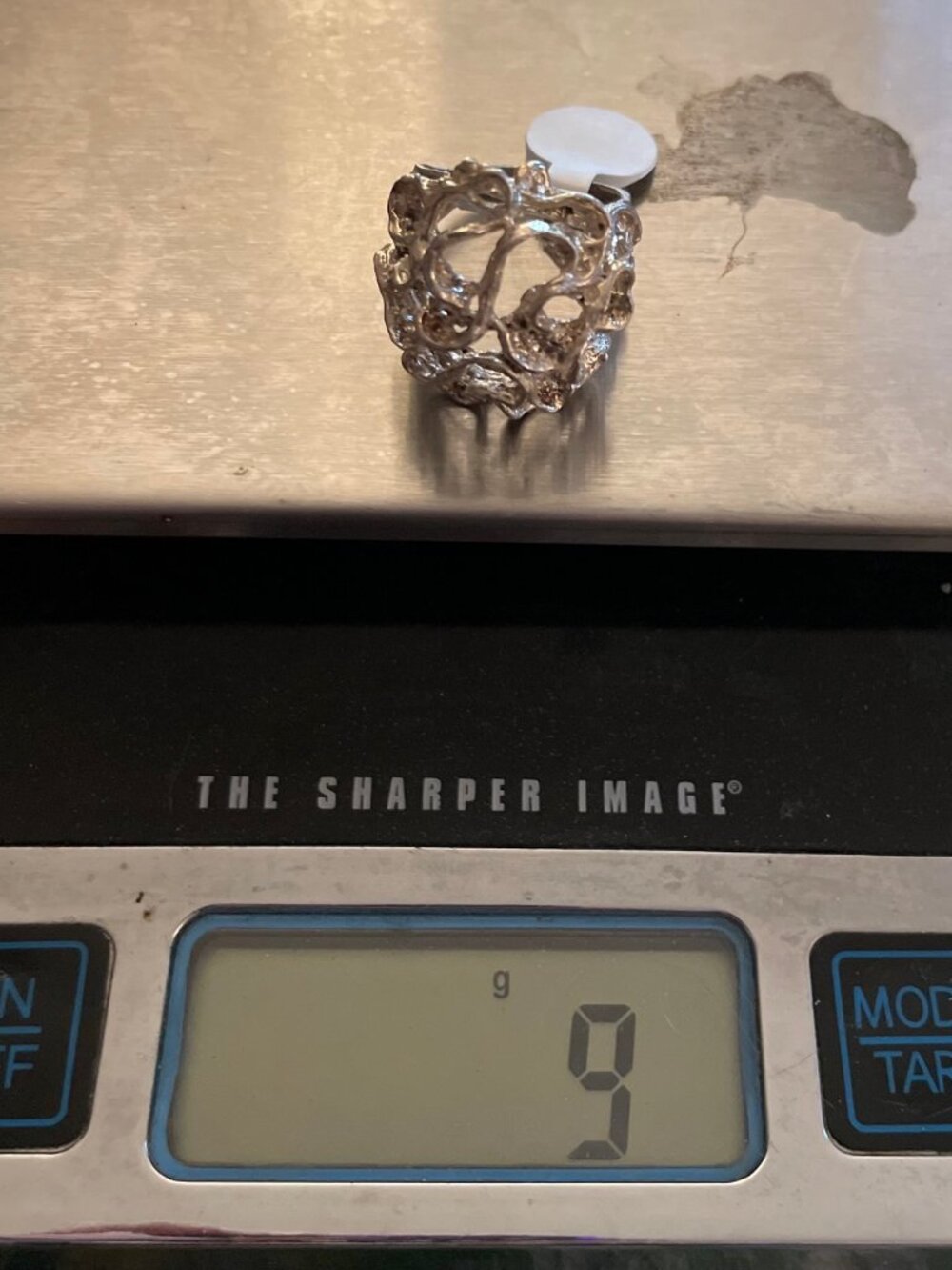 Vintage Sterling Silver Ring Abstract Handmade Statement Free Form Size 6 Boho - Picture 14 of 16